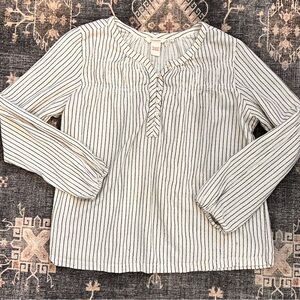 Sundance Striped Long Sleeve Peasant Blouse Shirt EUC